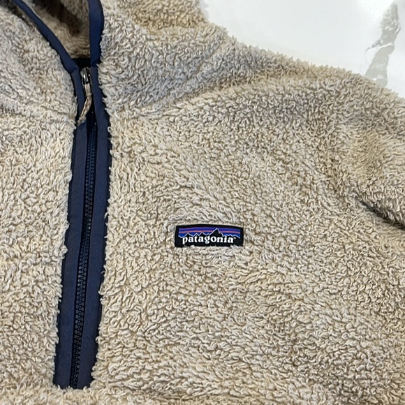 Los Gatos Deep Pile Hooded Pullover Fleece El Cap Khaki Smolder Blue Small - Picture 2 of 9